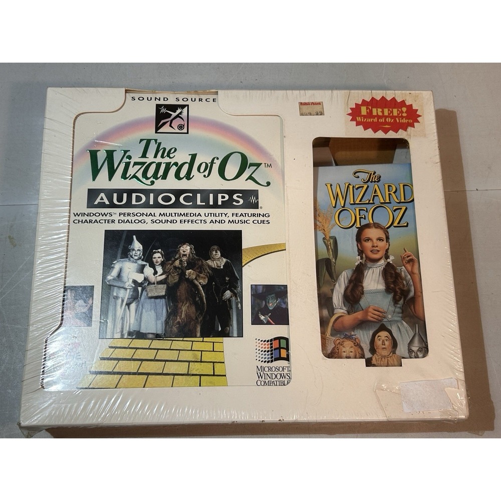 Brand New Sealed Wizard Of Oz Audio‎ Clips Sound Source for windows 3.1 & VHS